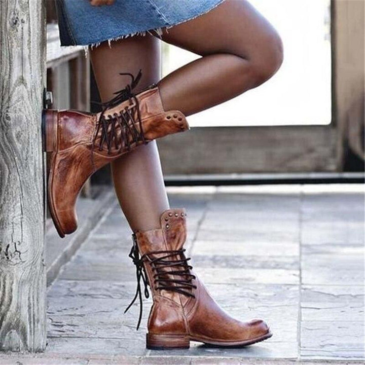 Maura | Leather Lace-Up Boots