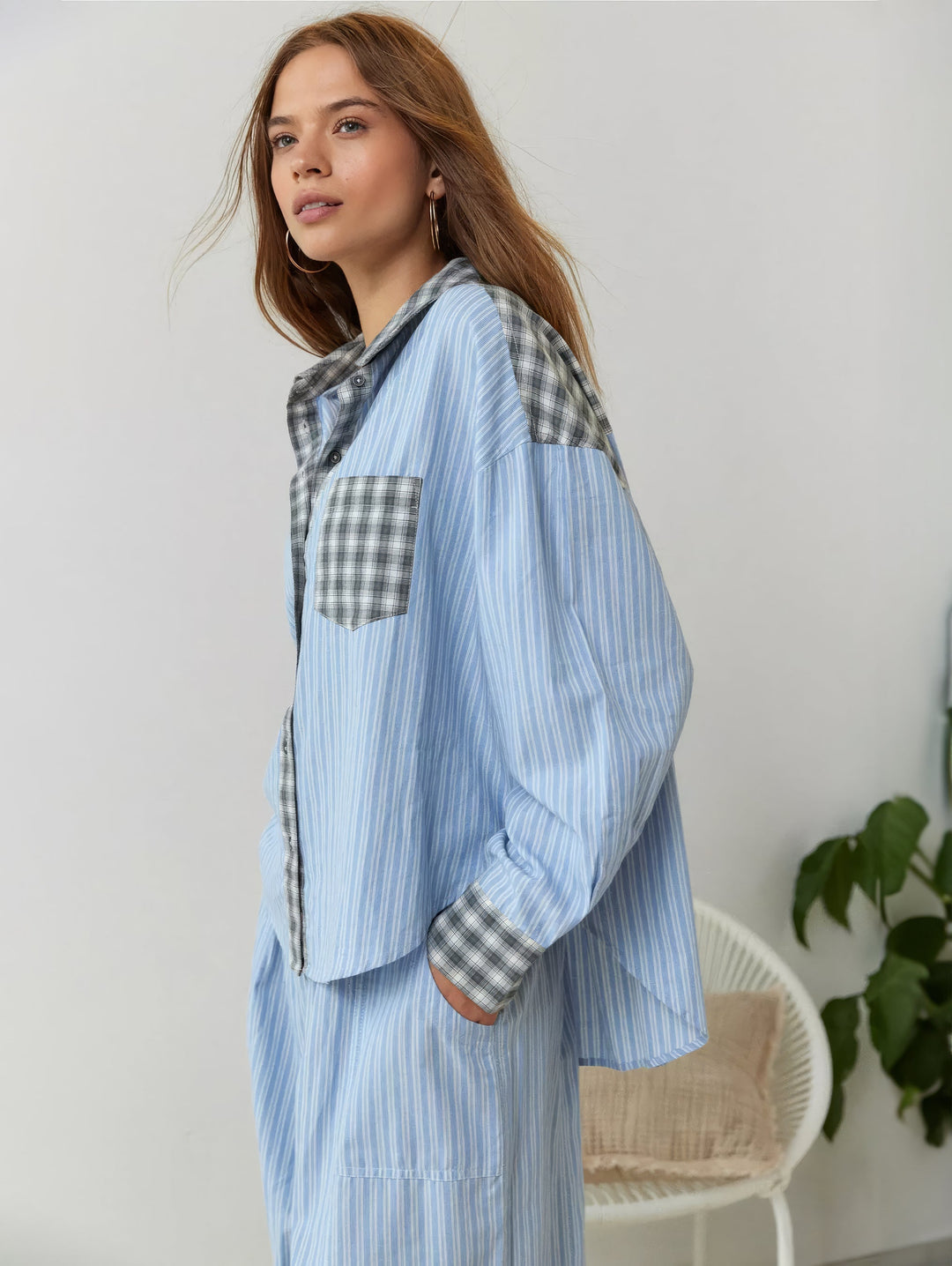 Ava 2-Piece Women's Loungewear – Checked Pajamas