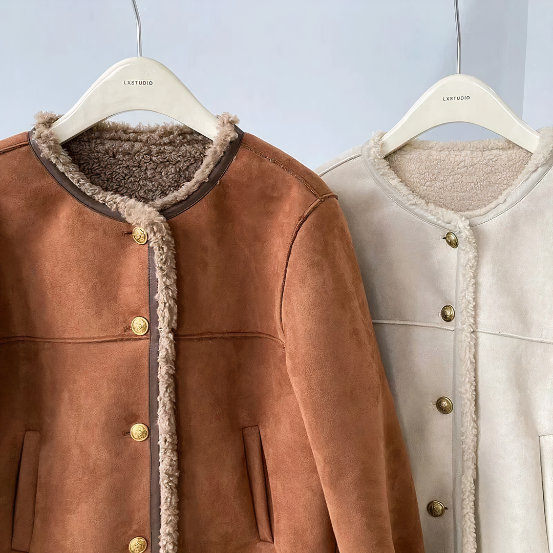 Rosalie™ - Sheepskin Button Jacket