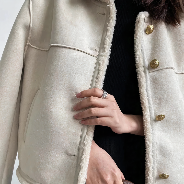 Rosalie™ - Sheepskin Button Jacket