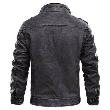 Allan - Classic Black Leather Jacket for Men