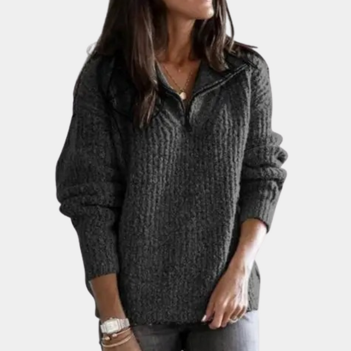 Adrianna - Women's Sweater with Half Zip