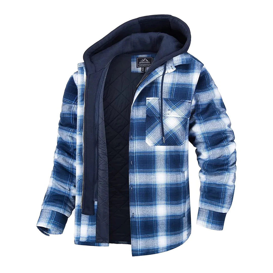 Florian - Checked jacket with hood for men