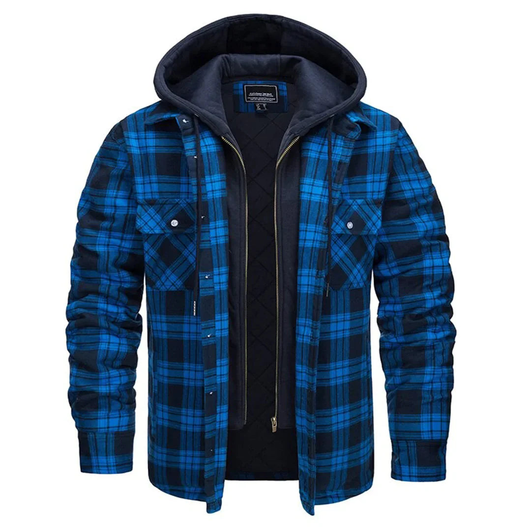 Florian - Checked jacket with hood for men