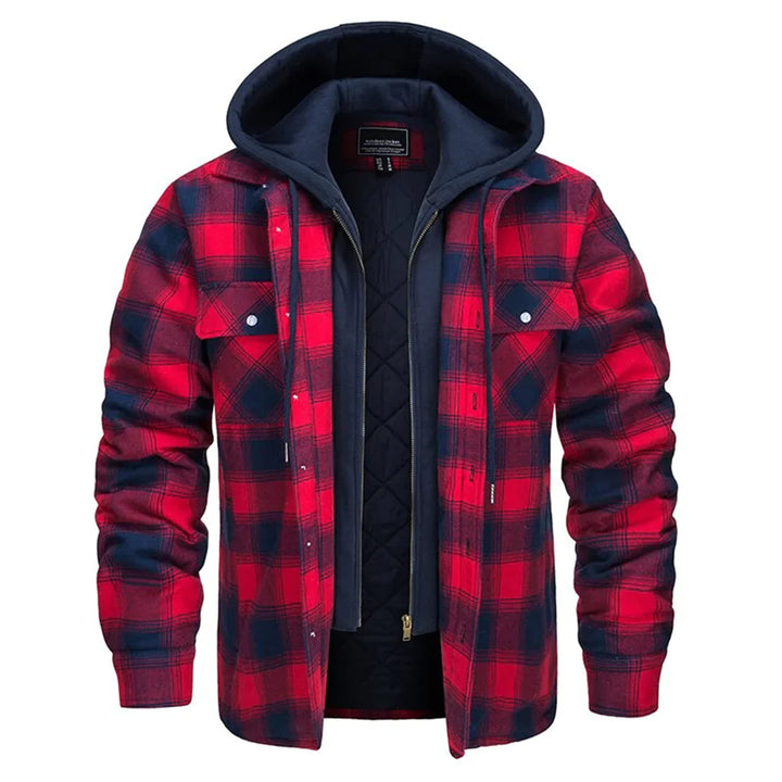 Florian - Checked jacket with hood for men