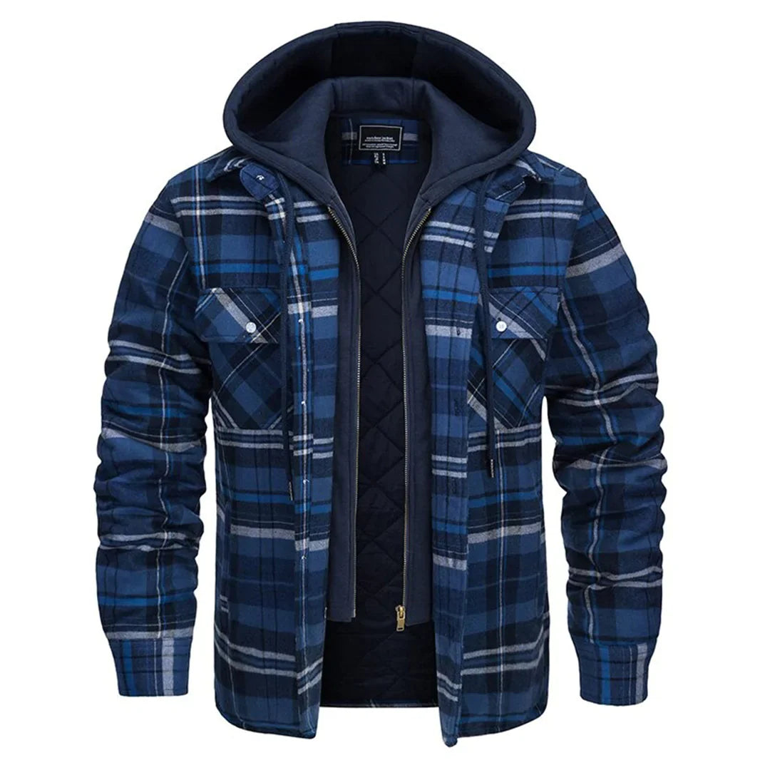 Florian - Checked jacket with hood for men