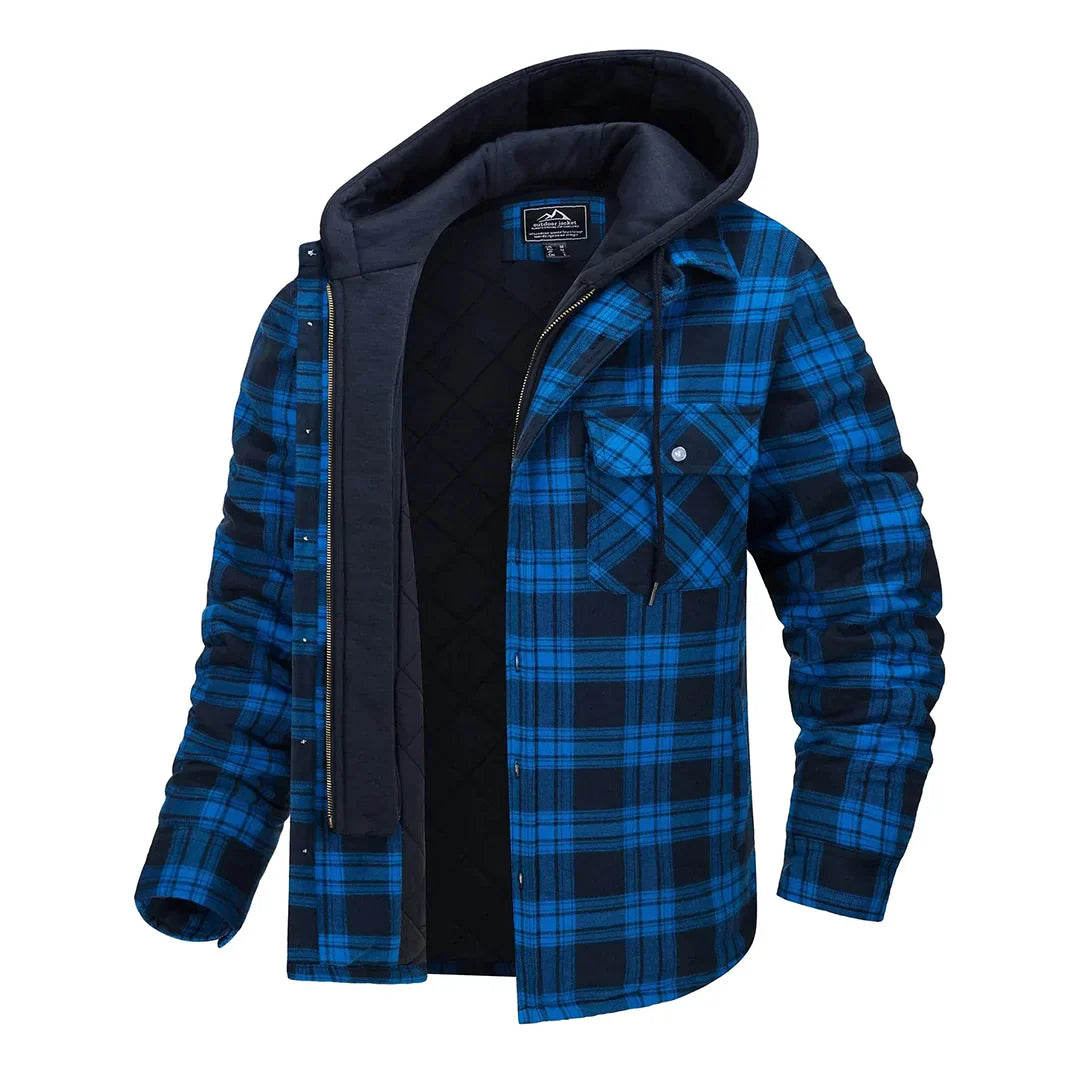 Florian - Checked jacket with hood for men