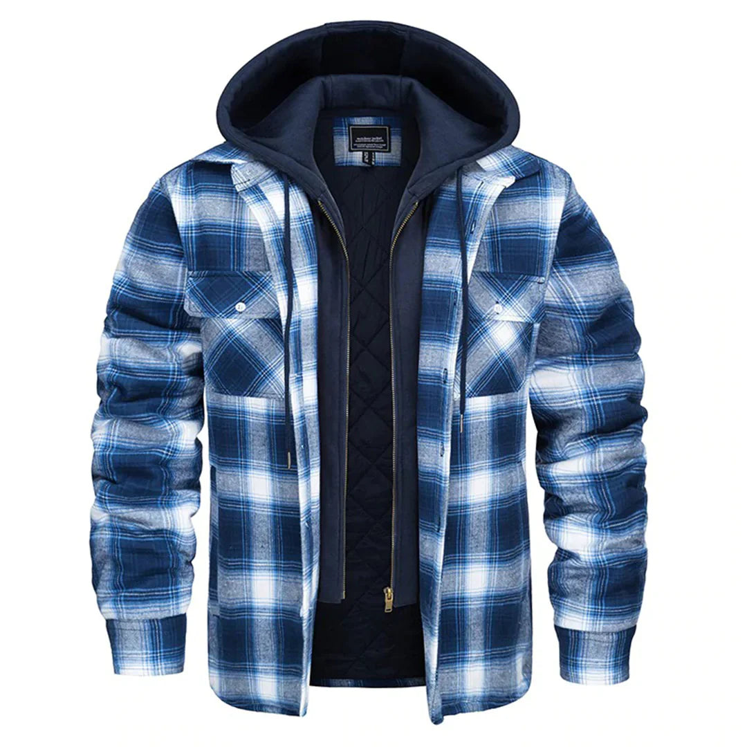 Florian - Checked jacket with hood for men