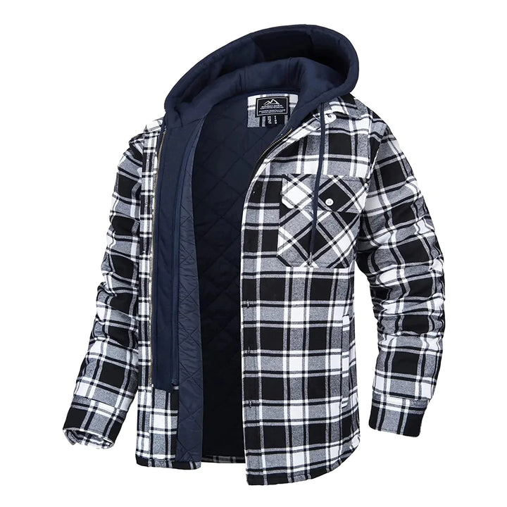 Florian - Checked jacket with hood for men