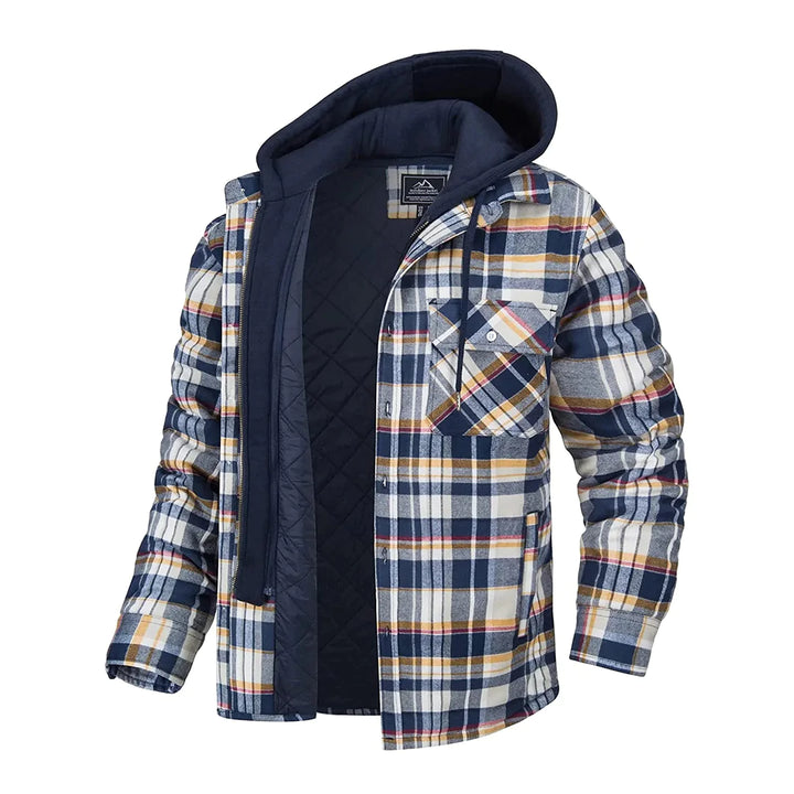 Florian - Checked jacket with hood for men