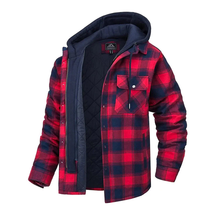 Florian - Checked jacket with hood for men