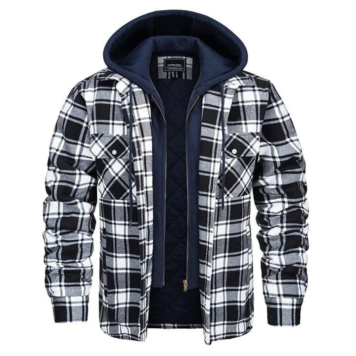 Florian - Checked jacket with hood for men