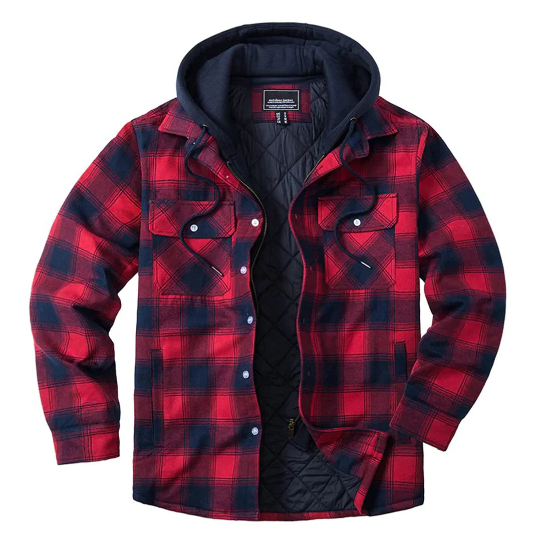 Florian - Checked jacket with hood for men