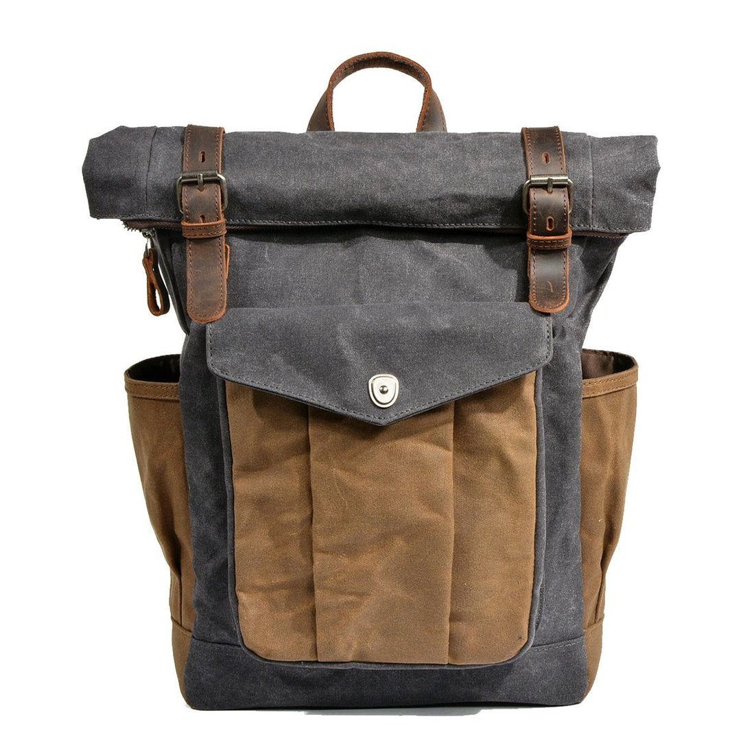 Waxed Coated Canvas Rolltop Backpack | MARSEILLE