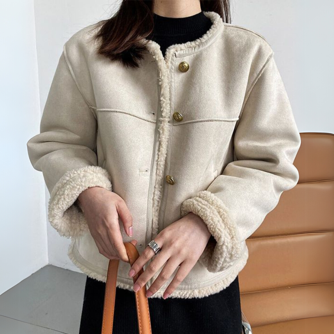 Rosalie™ - Sheepskin Button Jacket