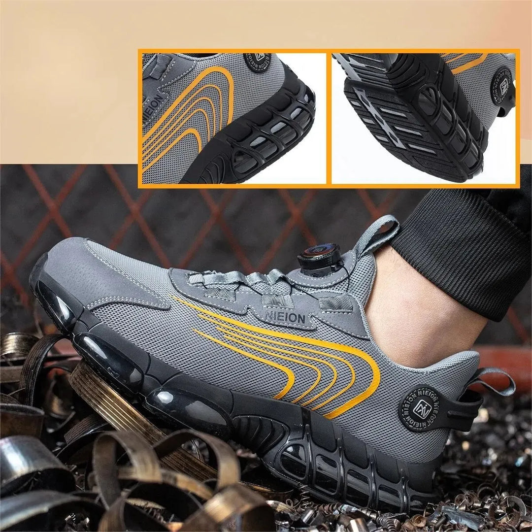 Henner Z90 - Ultralight and Durable Safety Shoes with Rotary Buckle & Steel Toe Cap