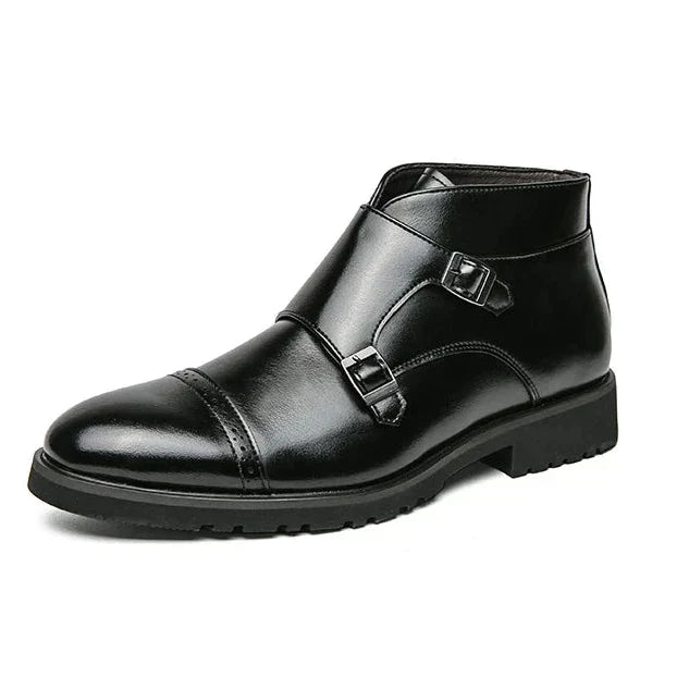 Darell™ | Leather Boots with Double Monk Strap