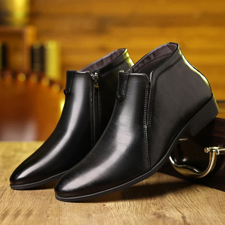 Pierre™ | Chic Leather Boots with Zipper