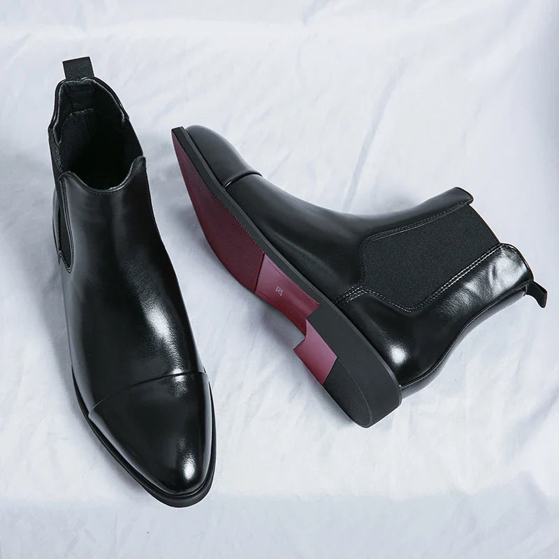 Annibale Carracci - Genuine Men's Leather Chelsea Boots