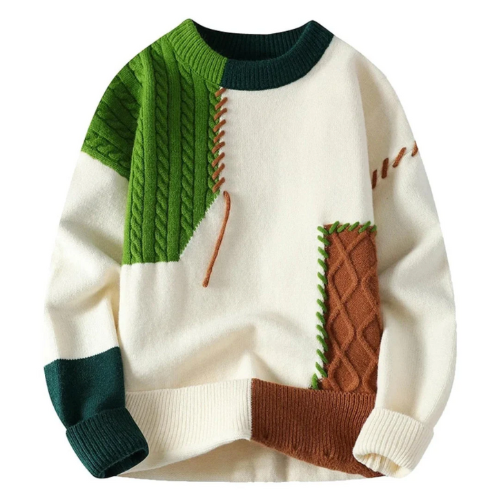 Cozy Patch - Stylish Patchwork Sweater