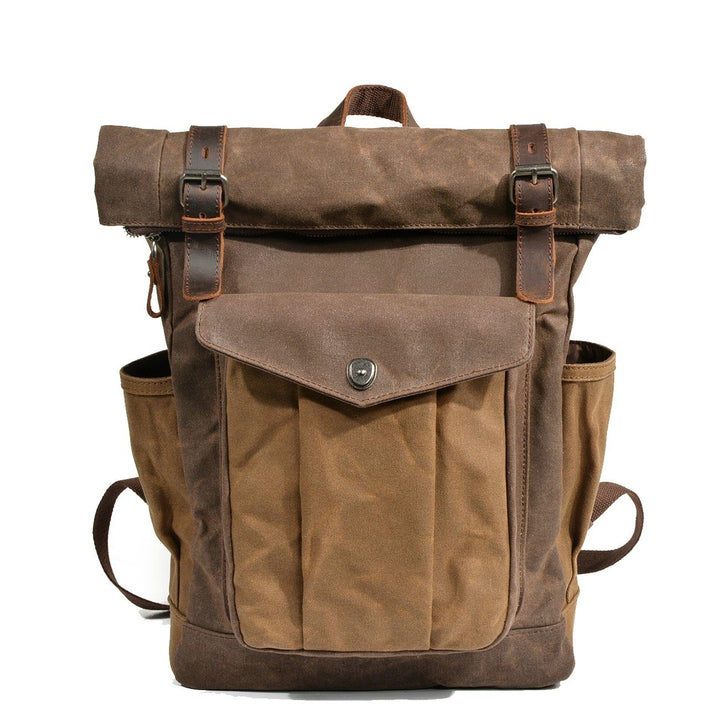 Waxed Coated Canvas Rolltop Backpack | MARSEILLE