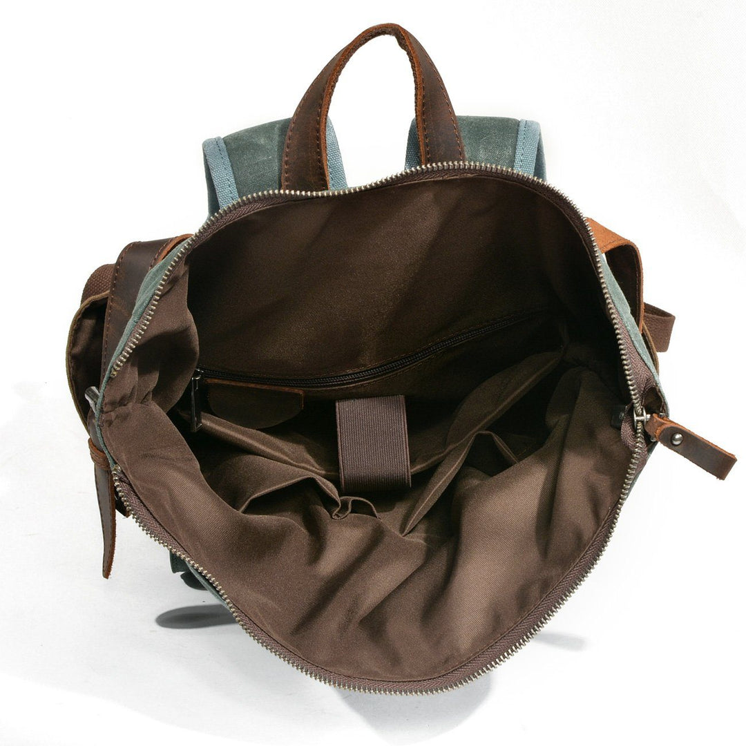 Waxed Coated Canvas Rolltop Backpack | MARSEILLE