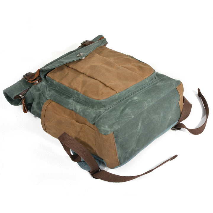 Waxed Coated Canvas Rolltop Backpack | MARSEILLE