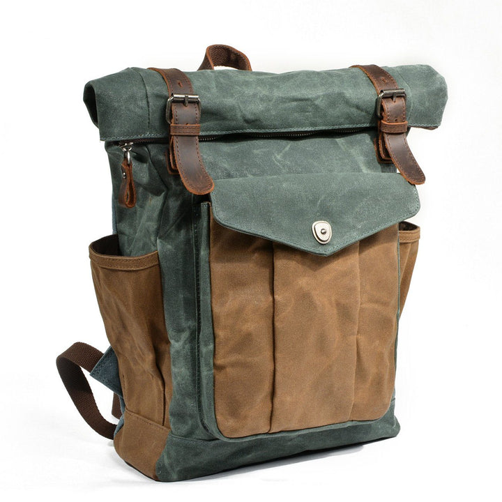 Waxed Coated Canvas Rolltop Backpack | MARSEILLE