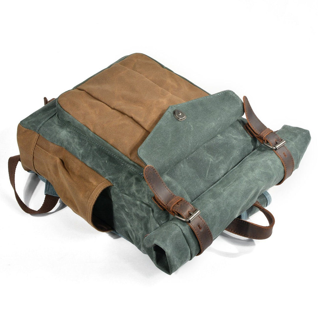 Waxed Coated Canvas Rolltop Backpack | MARSEILLE